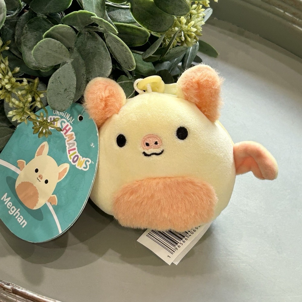 Squishmallows Plush 3.5 inch Meghan the‎ Bat Stuffed Pal with Clip